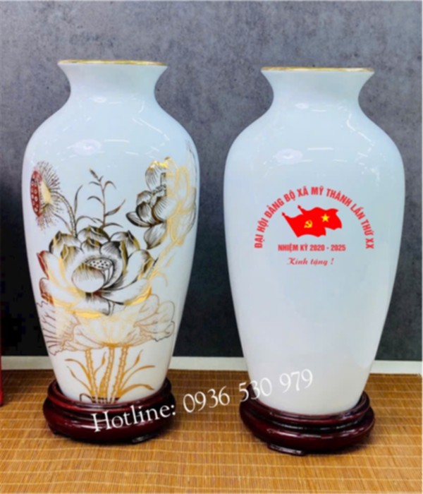 lọ hoa in logo theo yêu cầu